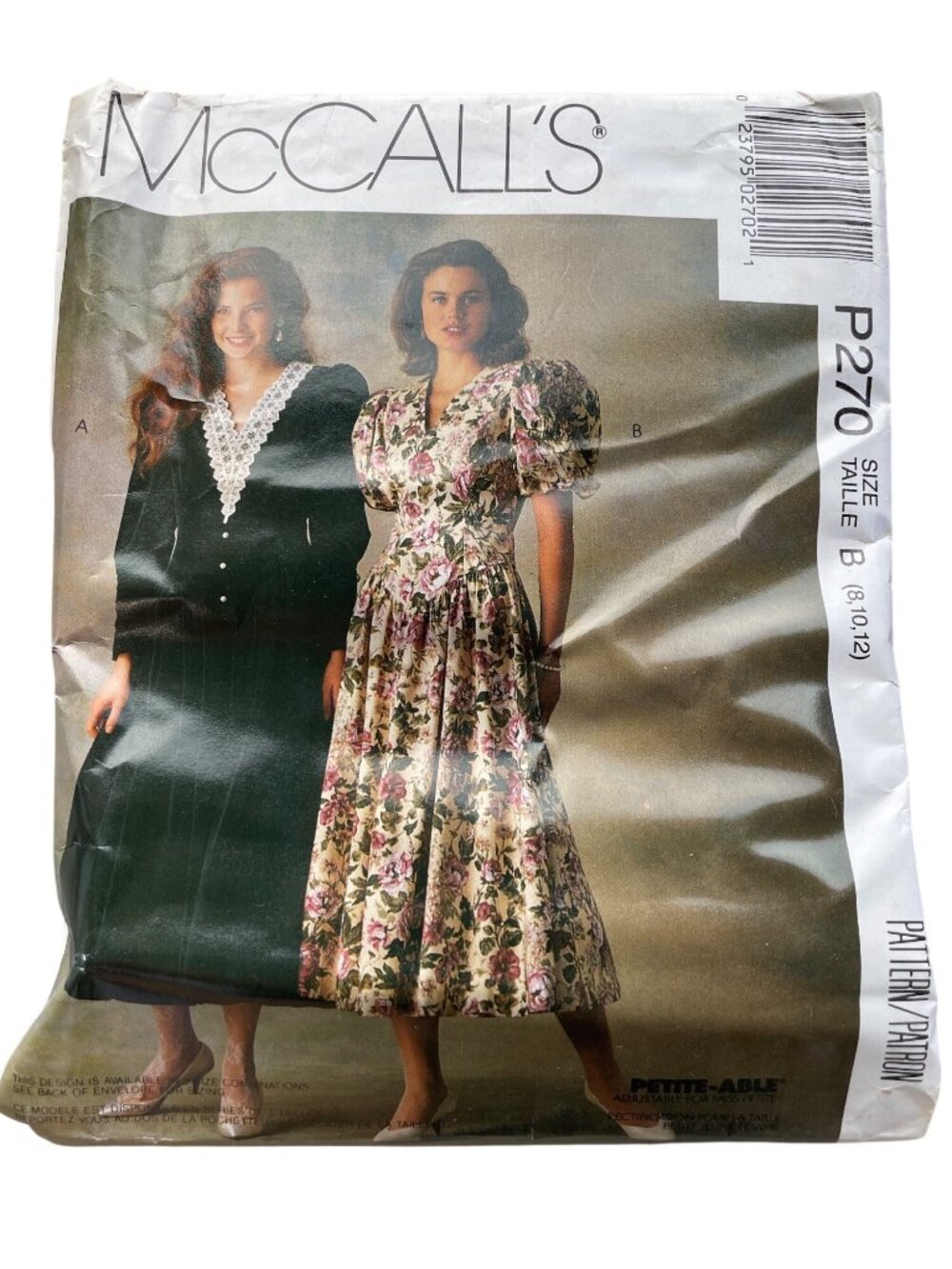 Vintage 90s McCalls P270 Sewing Pattern Size 8-10-12 Misses Dresses Retro CUT